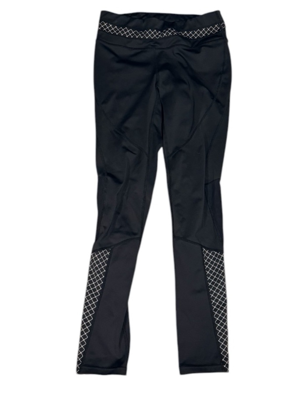 Athleta Black Mesh Inset Reflective Running Tight Size S